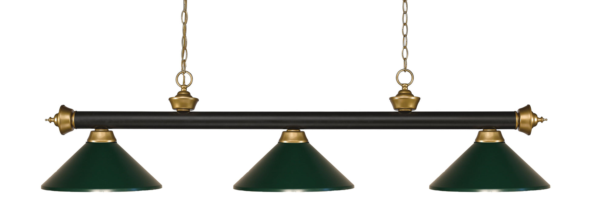 Billiard Z-Lite 200-3BRZ+SG-MDG Bronze + Satin Gold Riviera 3 Light Billiard Z-Lite