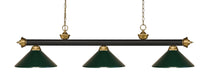 Billiard Z-Lite 200-3BRZ+SG-MDG Bronze + Satin Gold Riviera 3 Light Billiard Z-Lite