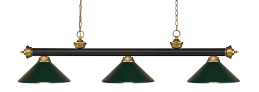 Billiard Z-Lite 200-3BRZ+SG-MDG Bronze + Satin Gold Riviera 3 Light Billiard Z-Lite