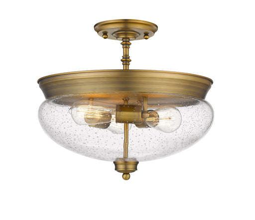 Semi Flush Mount Z-Lite 722SF-HBR Heritage Brass Amon 3 Light Semi Flush Mount Z-Lite