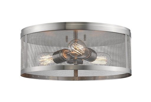 Flush Mount Z-Lite 331F14-BN Brushed Nickel Meshsmith 3 Light Flush Mount Z-Lite