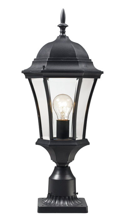 Outdoor Pier Mounted Fixture Z-Lite 522PHM-BK-PM Black Wakefield 1 Light Outdoor Pier Mounted Fixture Z-Lite