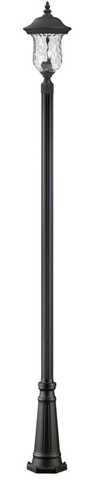 Outdoor Post Mounted Fixture Z-Lite 533PHM-519P-BK Black Armstrong 2 Light Outdoor Post Mounted Fixture Z-Lite