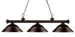 Billiard Z-Lite 200-3BRZ-SBRZ Bronze Riviera 3 Light Billiard Z-Lite