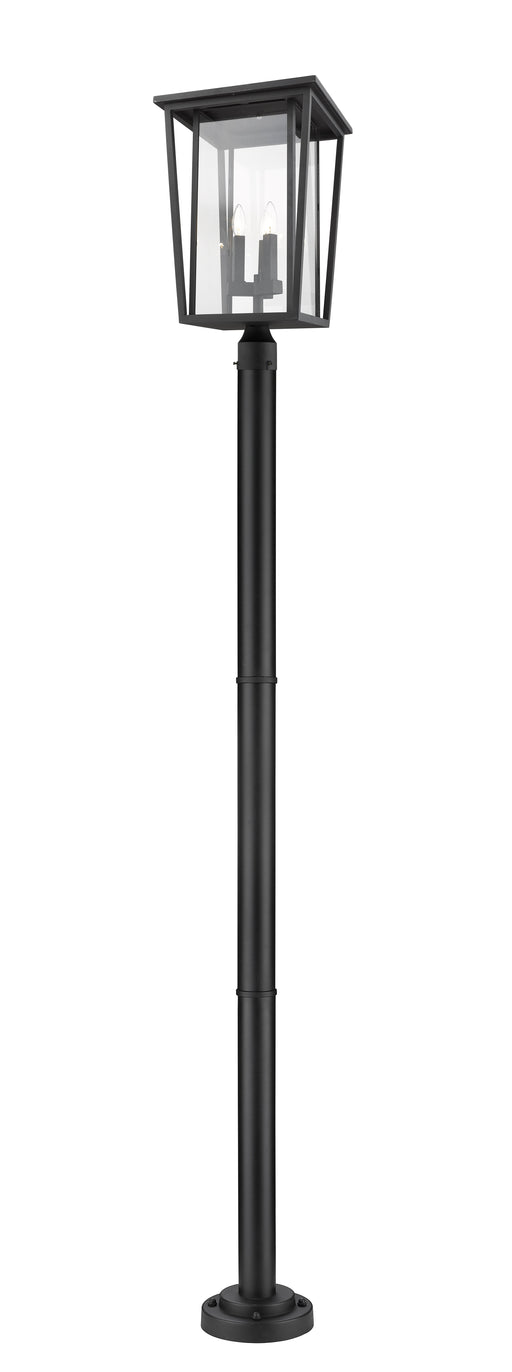 Outdoor Post Mounted Fixture Z-Lite 571PHXLR-567P-BK Black Seoul 3 Light Outdoor Post Mounted Fixture Z-Lite