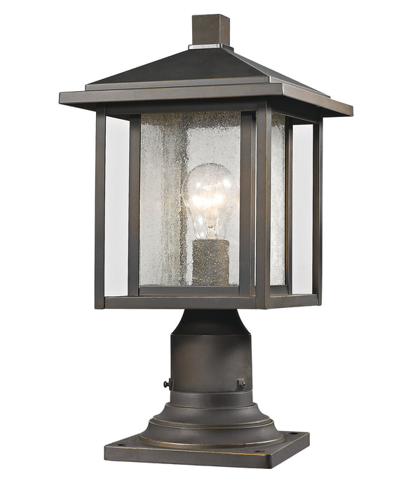 Outdoor Pier Mounted Fixture Z-Lite 554PHM-554PM-ORB Oil Rubbed Bronze Aspen 1 Light Outdoor Pier Mounted Fixture Z-Lite