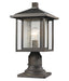Outdoor Pier Mounted Fixture Z-Lite 554PHM-554PM-ORB Oil Rubbed Bronze Aspen 1 Light Outdoor Pier Mounted Fixture Z-Lite