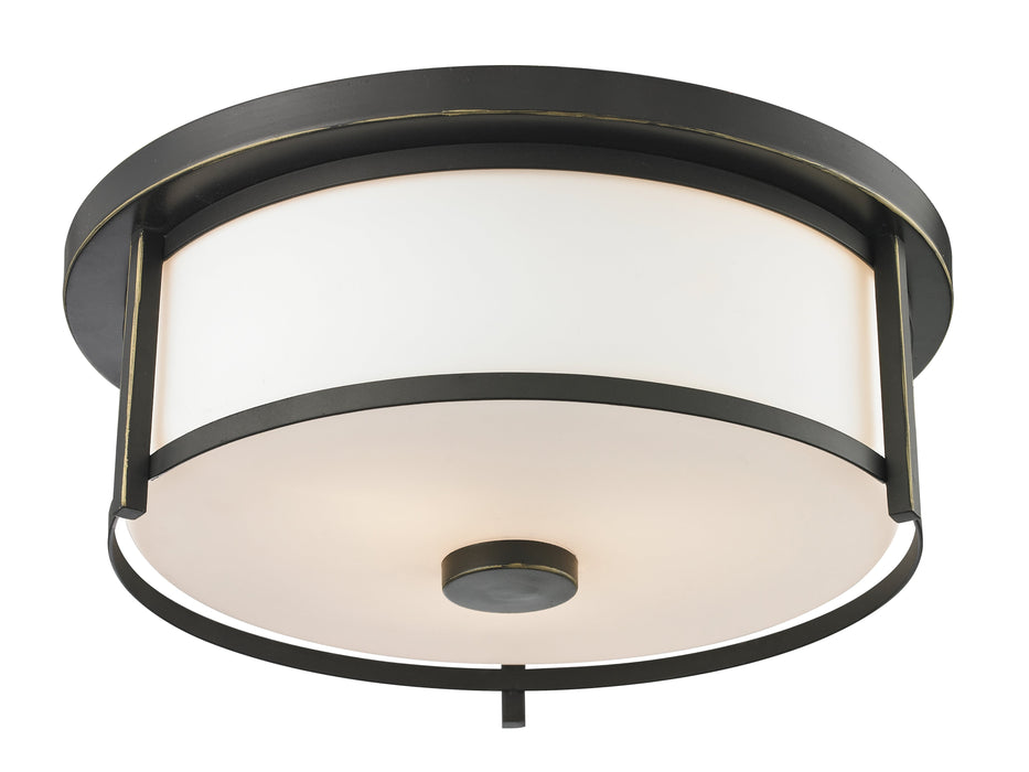 Flush Mount Z-Lite 413F14 Olde Bronze Savannah 2 Light Flush Mount Z-Lite