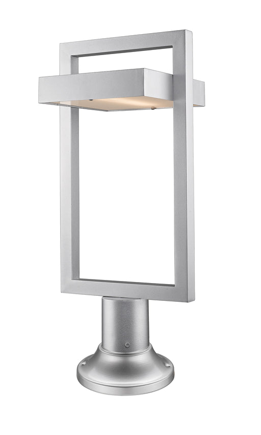 Outdoor Pier Mounted Fixture Z-Lite 566PHBR-553PM-SL-LED Silver Luttrel 1 Light Outdoor Pier Mounted Fixture Z-Lite