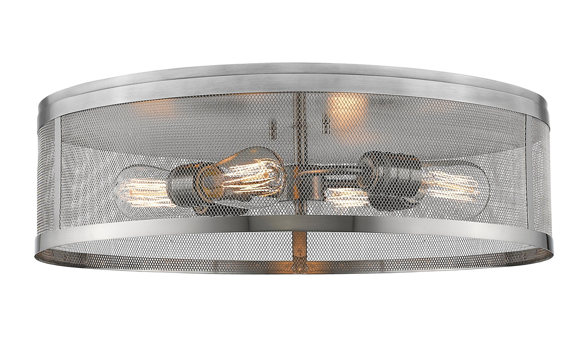 Flush Mount Z-Lite 331F21-BN Brushed Nickel Meshsmith 4 Light Flush Mount Z-Lite