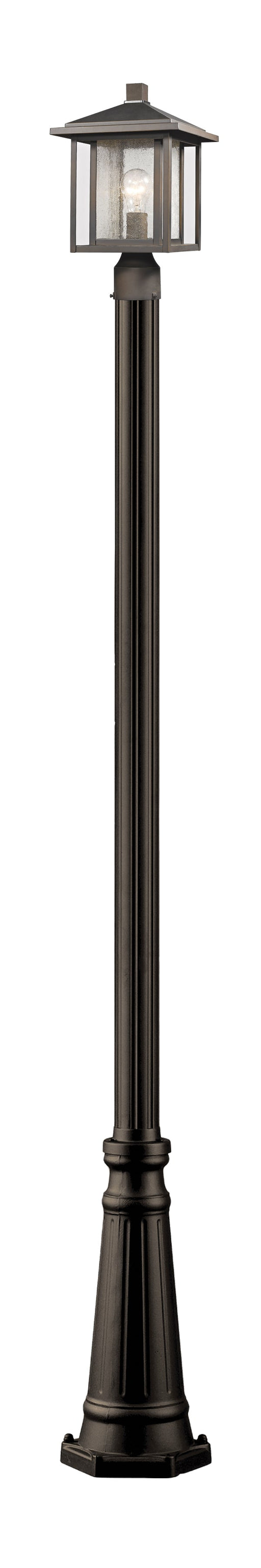 Outdoor Post Mounted Fixture Z-Lite 554PHM-519P-ORB Oil Rubbed Bronze Aspen 1 Light Outdoor Post Mounted Fixture Z-Lite