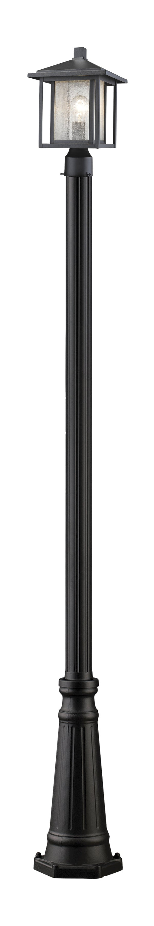 Outdoor Post Mounted Fixture Z-Lite 554PHM-519P-BK Black Aspen 1 Light Outdoor Post Mounted Fixture Z-Lite
