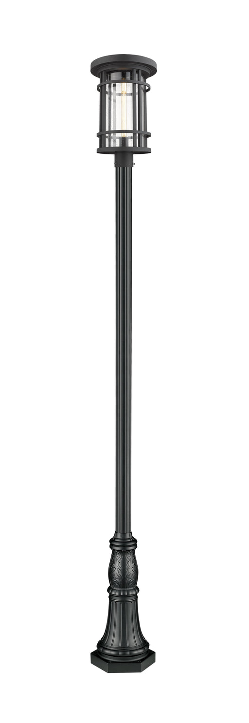 Outdoor Post Mounted Fixture Z-Lite 570PHXL-518P-BK Black Jordan 1 Light Outdoor Post Mounted Fixture Z-Lite