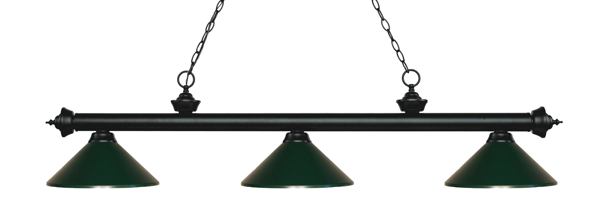 Billiard Z-Lite 200-3MB-MDG Matte Black Riviera 3 Light Billiard Z-Lite
