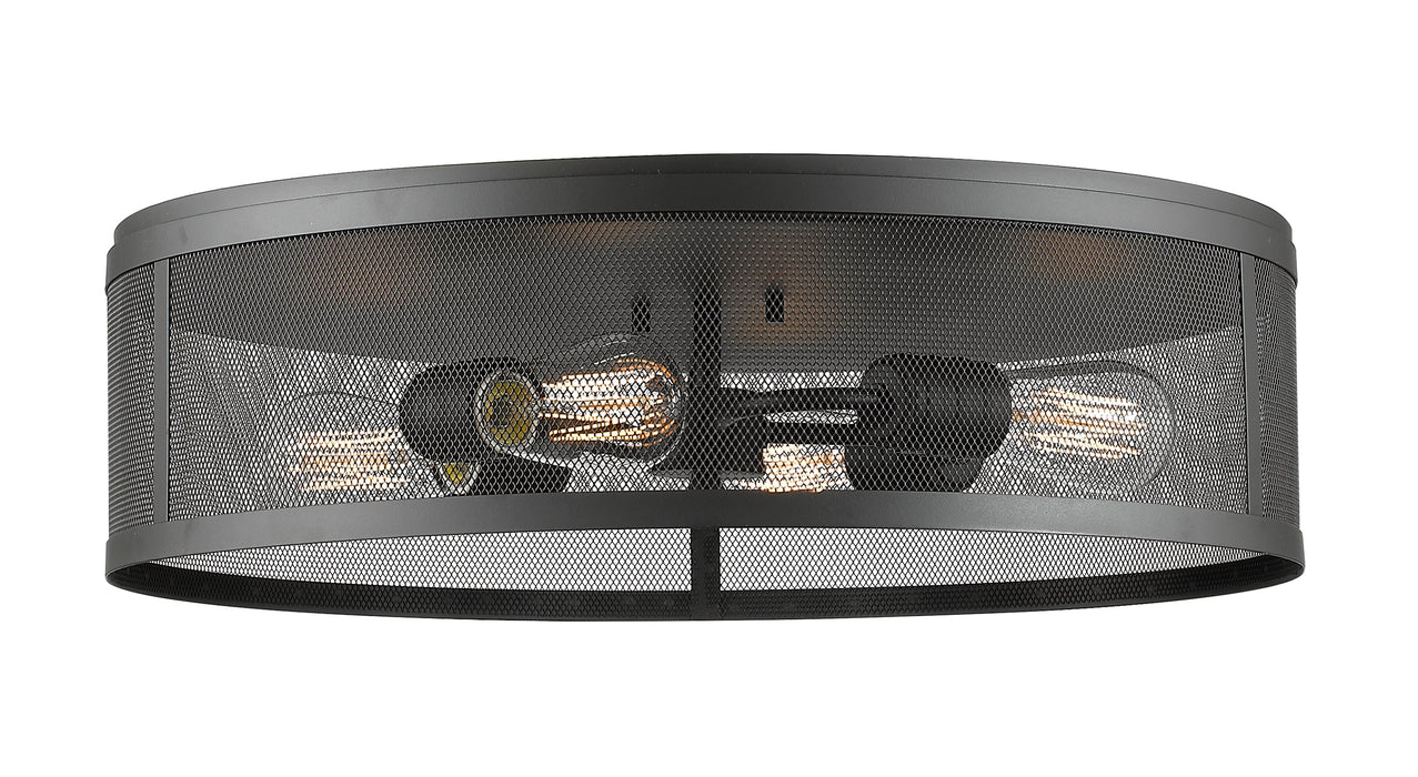 Flush Mount Z-Lite 331F21-BRZ Bronze Meshsmith 4 Light Flush Mount Z-Lite