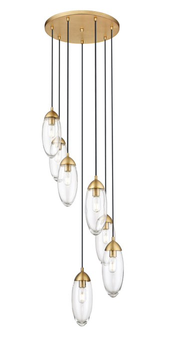 Chandelier Z-Lite 651P-7R-RB Rubbed Brass Arden 7 Light Chandelier Z-Lite