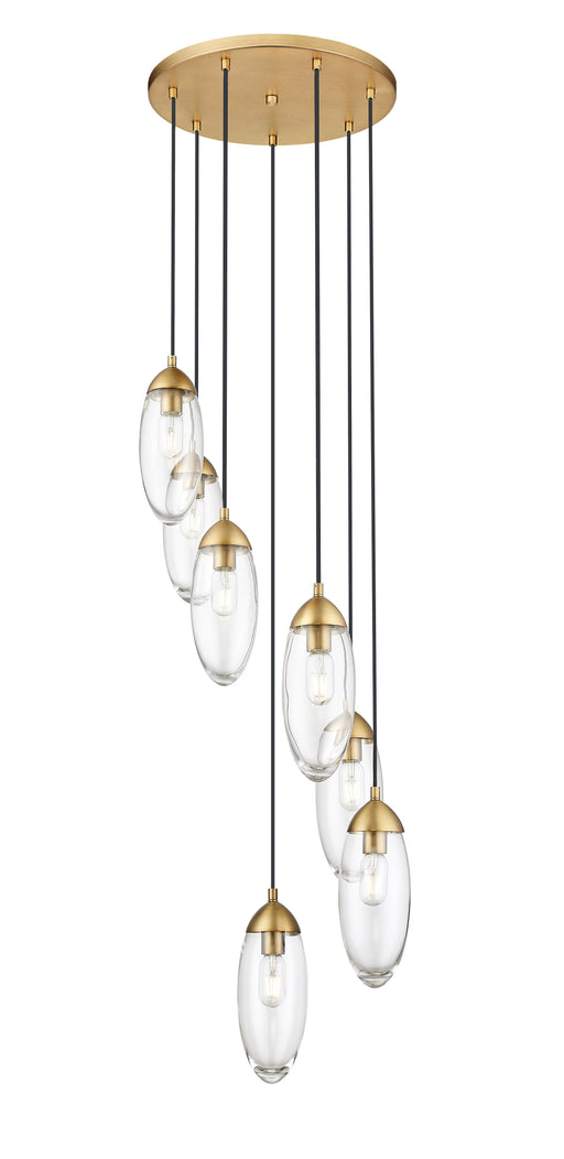 Chandelier Z-Lite 651P-7R-RB Rubbed Brass Arden 7 Light Chandelier Z-Lite
