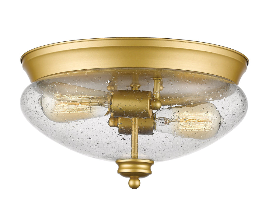 Flush Mount Z-Lite 722F2-SG Satin Gold Amon 2 Light Flush Mount Z-Lite