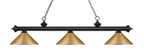 Billiard Z-Lite 200-3MB-MSG Matte Black Riviera 3 Light Billiard Z-Lite
