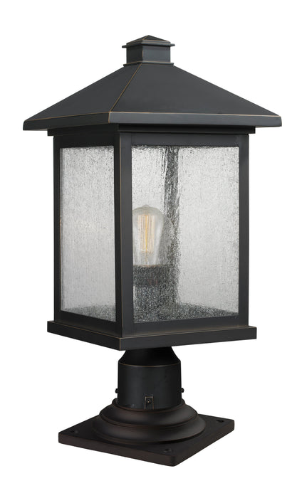 Outdoor Pier Mounted Fixture Z-Lite 531PHBR-533PM-ORB Oil Rubbed Bronze Portland 1 Light Outdoor Pier Mounted Fixture Z-Lite
