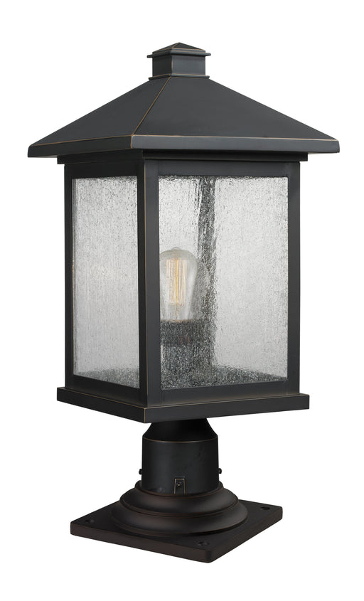 Outdoor Pier Mounted Fixture Z-Lite 531PHBR-533PM-ORB Oil Rubbed Bronze Portland 1 Light Outdoor Pier Mounted Fixture Z-Lite