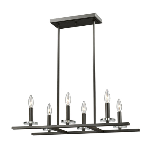 Linear Chandelier Z-Lite 2010-6L-BRZ Bronze Verona 6 Light Linear Chandelier Z-Lite
