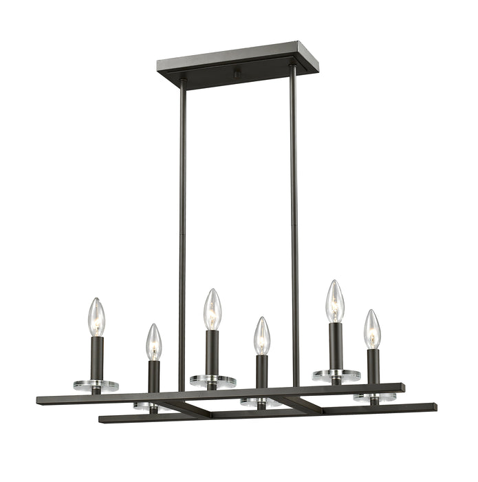 Linear Chandelier Z-Lite 2010-6L-BRZ Bronze Verona 6 Light Linear Chandelier Z-Lite