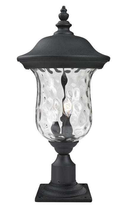 Outdoor Pier Mounted Fixture Z-Lite 533PHM-533PM-BK Black Armstrong 2 Light Outdoor Pier Mounted Fixture Z-Lite