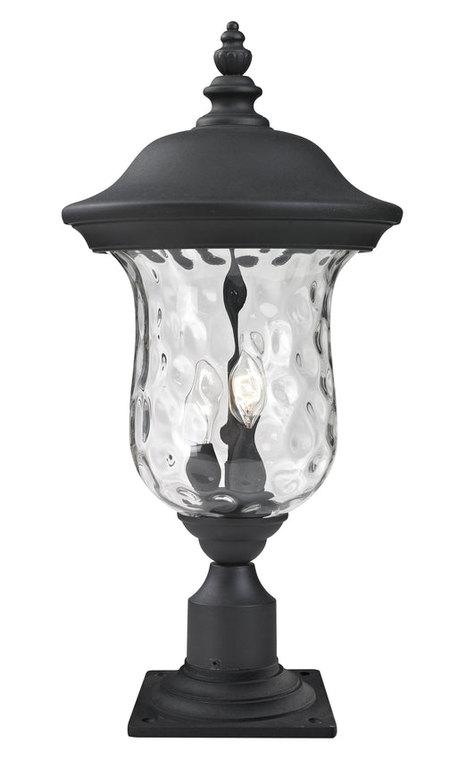 Outdoor Pier Mounted Fixture Z-Lite 533PHM-533PM-BK Black Armstrong 2 Light Outdoor Pier Mounted Fixture Z-Lite