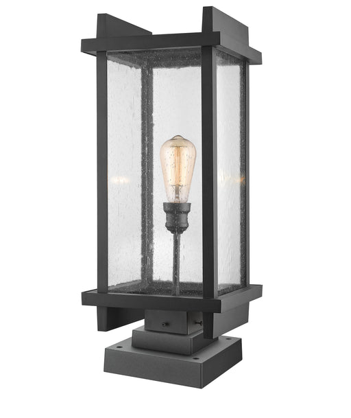 Outdoor Pier Mounted Fixture Z-Lite 565PHBS-SQPM-BK Black Fallow 1 Light Outdoor Pier Mounted Fixture Z-Lite