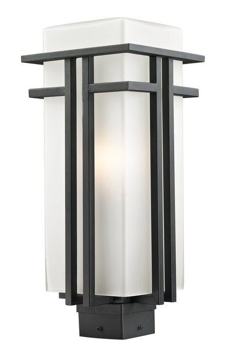 Outdoor Post Mount Fixture Z-Lite 549PHB-BK Black Abbey 1 Light Outdoor Post Mount Fixture Z-Lite