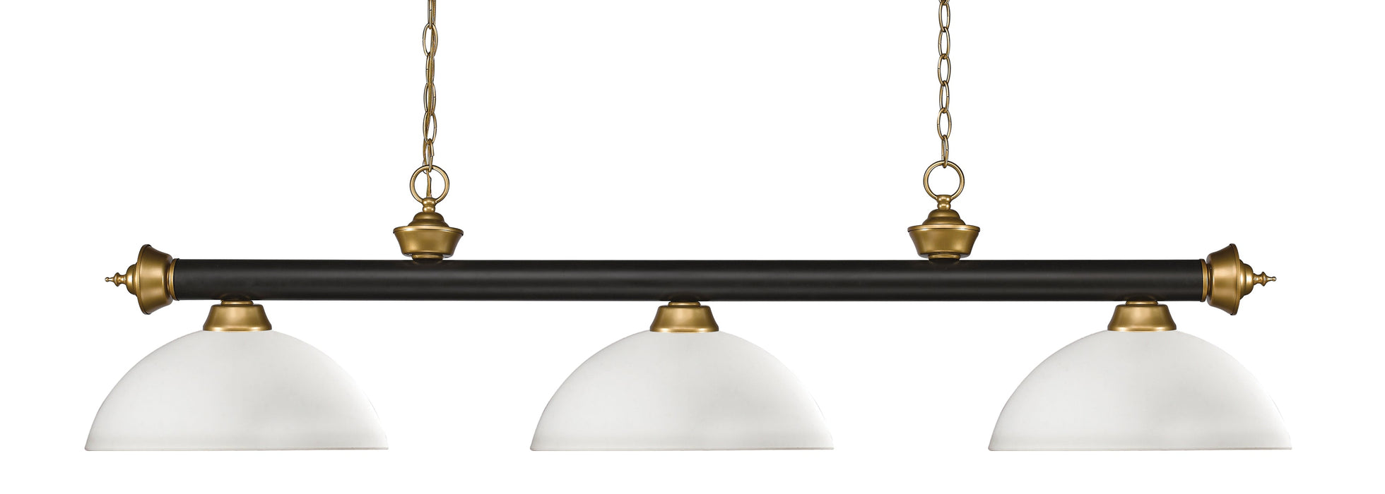 Billiard Z-Lite 200-3BRZ+SG-DMO14 Bronze + Satin Gold Riviera 3 Light Billiard Z-Lite