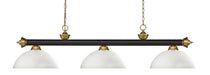 Billiard Z-Lite 200-3BRZ+SG-DMO14 Bronze + Satin Gold Riviera 3 Light Billiard Z-Lite