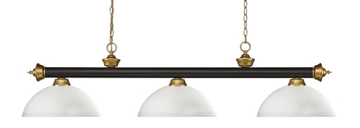 Billiard Z-Lite 200-3BRZ+SG-DMO14 Bronze + Satin Gold Riviera 3 Light Billiard Z-Lite