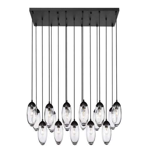 Linear Chandelier Z-Lite 651P-17L-MB Matte Black Arden 17 Light Linear Chandelier Z-Lite