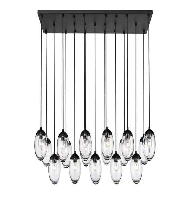 Linear Chandelier Z-Lite 651P-17L-MB Matte Black Arden 17 Light Linear Chandelier Z-Lite