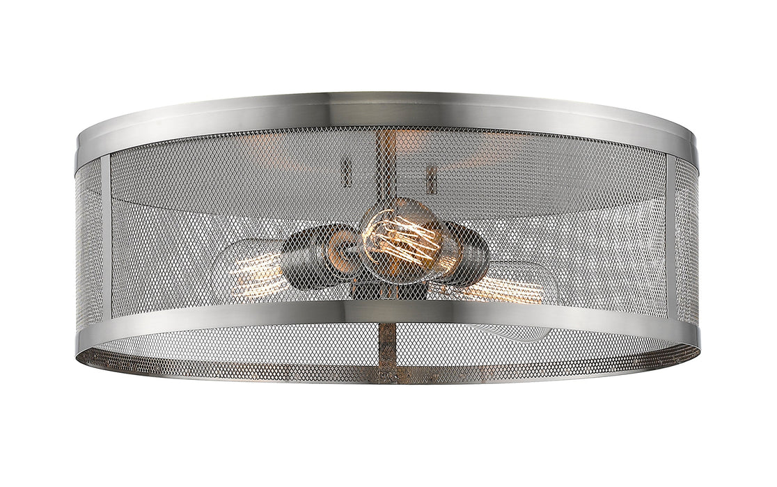 Flush Mount Z-Lite 331F18-BN Brushed Nickel Meshsmith 3 Light Flush Mount Z-Lite