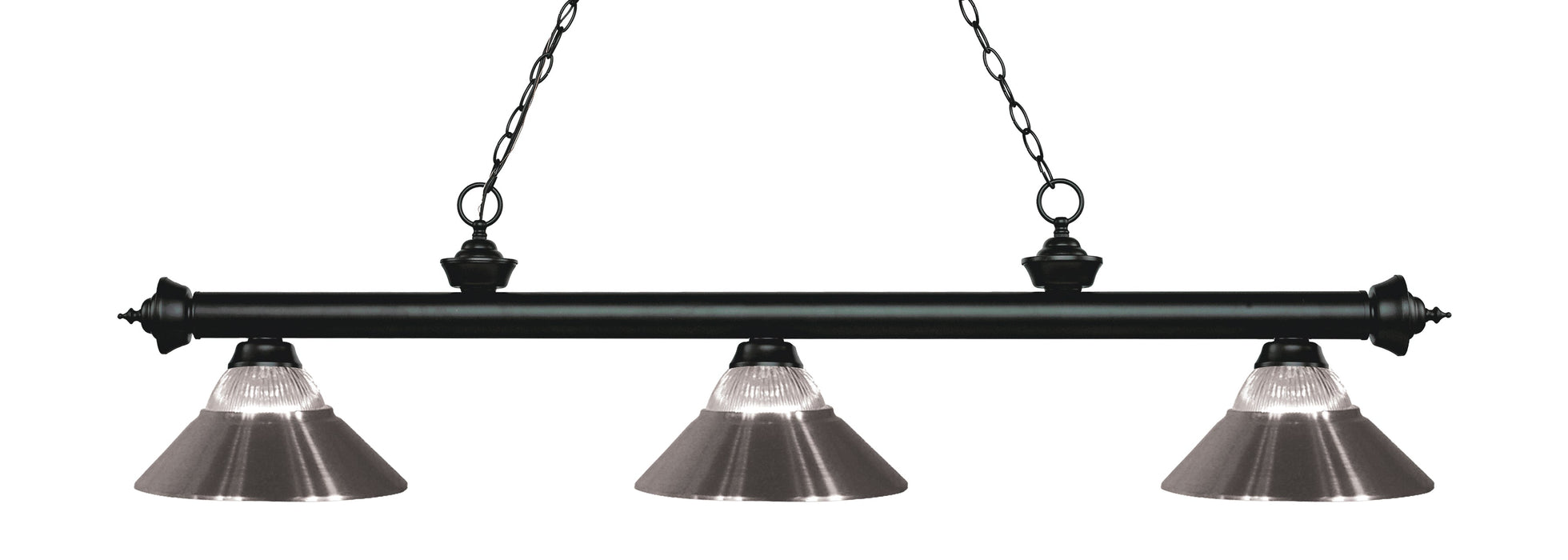 Billiard Z-Lite 200-3MB-RBN Matte Black Riviera 3 Light Billiard Z-Lite