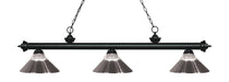 Billiard Z-Lite 200-3MB-RBN Matte Black Riviera 3 Light Billiard Z-Lite