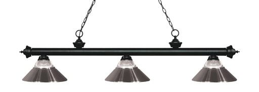 Billiard Z-Lite 200-3MB-RBN Matte Black Riviera 3 Light Billiard Z-Lite