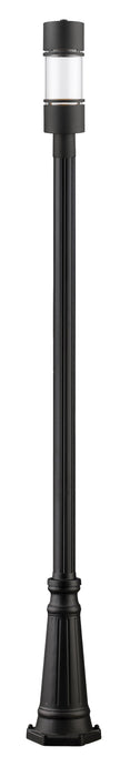 Outdoor Post Mounted Fixture Z-Lite 553PHB-519P-BK-LED Black Luminata 1 Light Outdoor Post Mounted Fixture Z-Lite