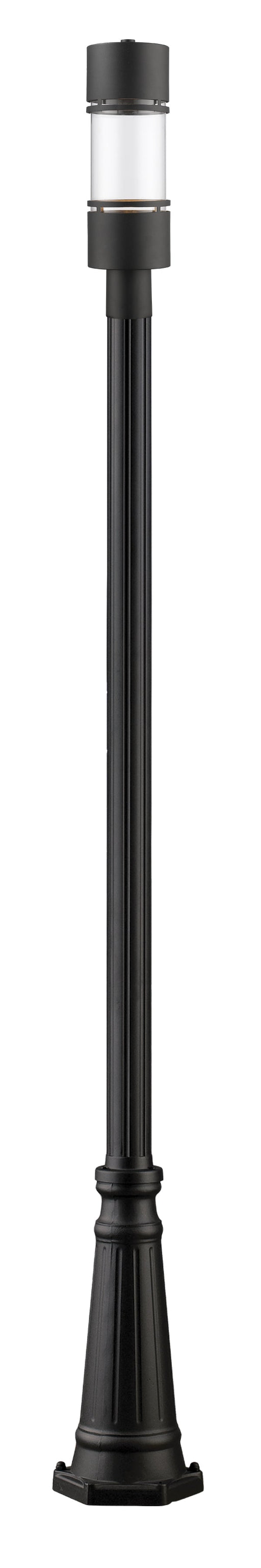 Outdoor Post Mounted Fixture Z-Lite 553PHB-519P-BK-LED Black Luminata 1 Light Outdoor Post Mounted Fixture Z-Lite