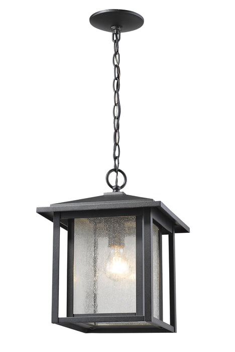 Outdoor Chain Mount Ceiling Fixture Z-Lite 554CHB-BK Black Aspen 1 Light Outdoor Chain Mount Ceiling Fixture Z-Lite