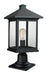 Outdoor Pier Mounted Fixture Z-Lite 531PHBR-533PM-BK Black Portland 1 Light Outdoor Pier Mounted Fixture Z-Lite