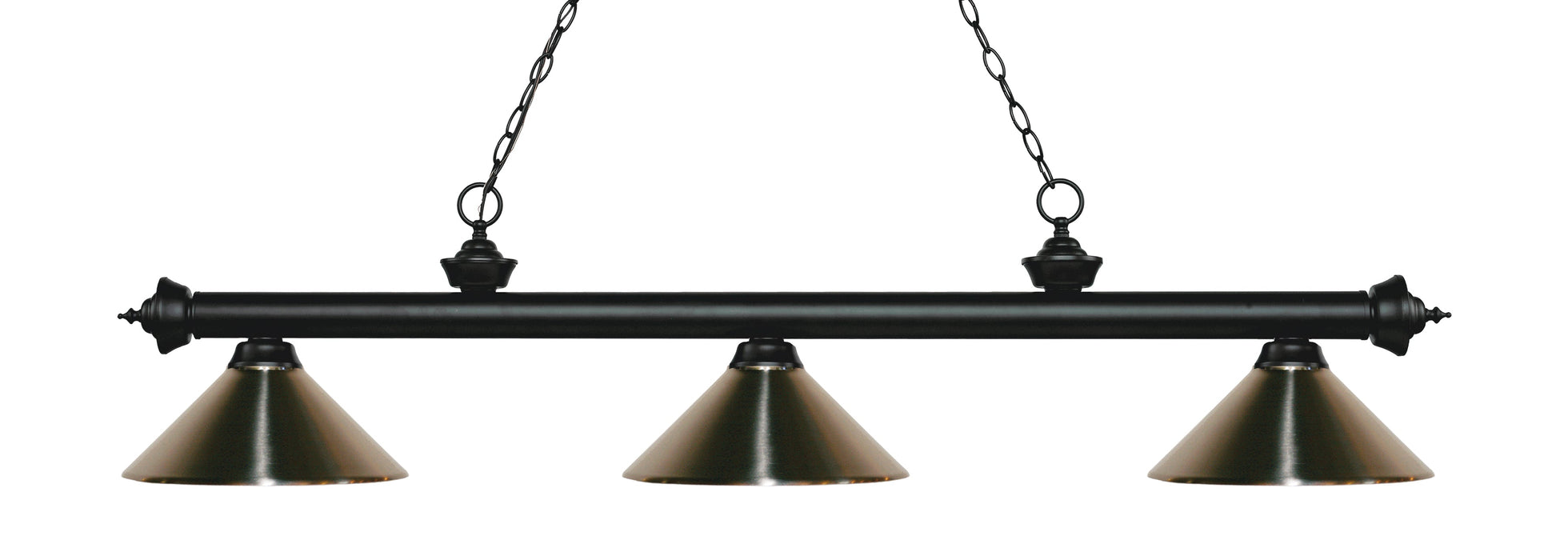Billiard Z-Lite 200-3MB-MBN Matte Black Riviera 3 Light Billiard Z-Lite