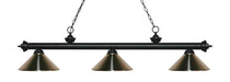 Billiard Z-Lite 200-3MB-MBN Matte Black Riviera 3 Light Billiard Z-Lite