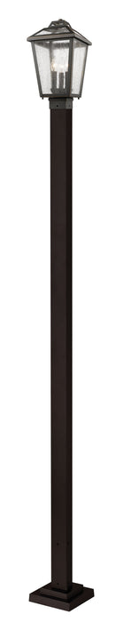 Outdoor Post Mounted Fixture Z-Lite 539PHMS-536P-ORB Oil Rubbed Bronze Bayland 3 Light Outdoor Post Mounted Fixture Z-Lite