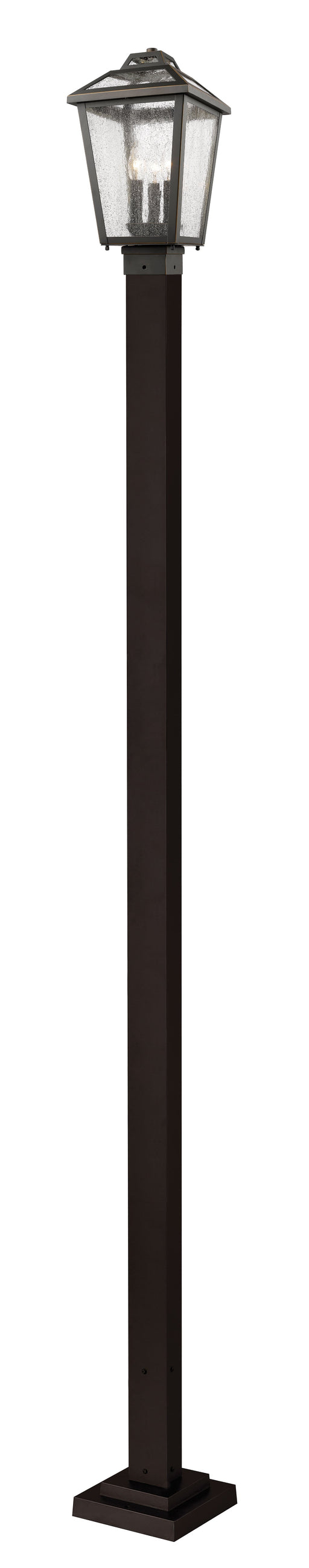 Outdoor Post Mounted Fixture Z-Lite 539PHMS-536P-ORB Oil Rubbed Bronze Bayland 3 Light Outdoor Post Mounted Fixture Z-Lite