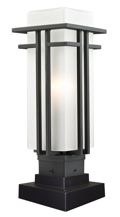 Outdoor Pier Mounted Fixture Z-Lite 549PHM-SQPM-BK Black Abbey 1 Light Outdoor Pier Mounted Fixture Z-Lite