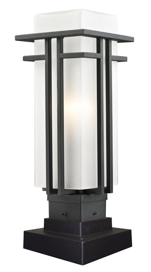 Outdoor Pier Mounted Fixture Z-Lite 549PHM-SQPM-BK Black Abbey 1 Light Outdoor Pier Mounted Fixture Z-Lite